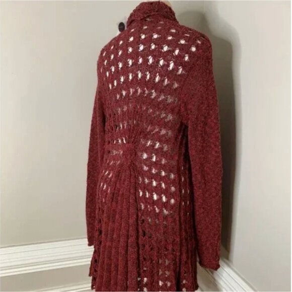 Soft Surroundings Rust Colored Crocheted Long Sleeve Cardigan Size Small - Picture 6 of 12